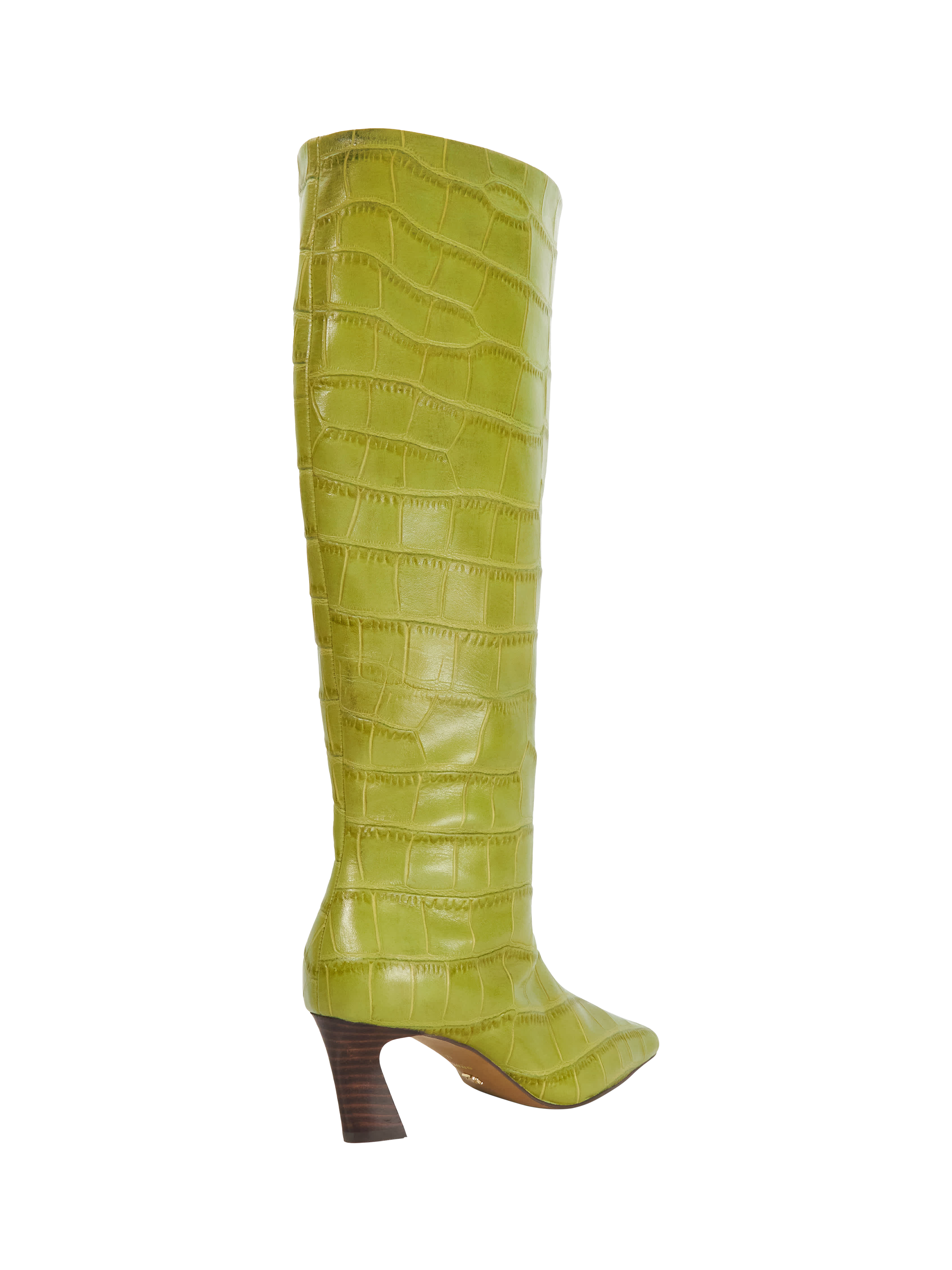 Product image 4 of 5, which shows Dune London Selinni Knee High Leather Boots, Green, EU36