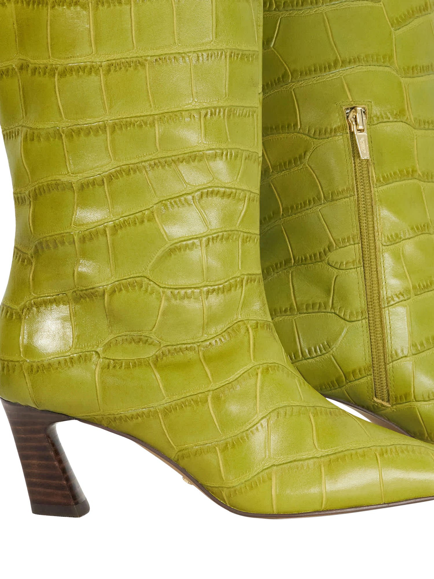 Product image 5 of 5, which shows Dune London Selinni Knee High Leather Boots, Green, EU36