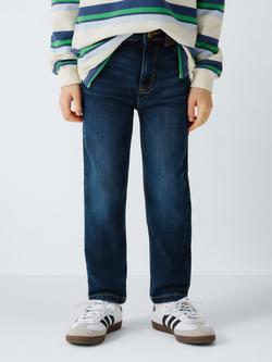 John Lewis Boy's Mid Rise Straight Jeans, Blue Mid Wash, Blue Mid Wash