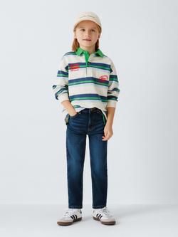 John Lewis Boy's Mid Rise Straight Jeans, Blue Mid Wash - view 2, Blue Mid Wash