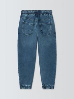 John Lewis Boy's Pull On Tapered Jeans, Blue Mid Wash - view 2, Blue Mid Wash