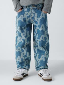 John Lewis Boy's Play Barrel Leg Jeans, Blue Multi, Blue Multi