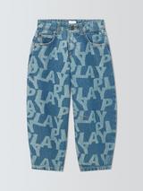 John Lewis Boy's Play Barrel Leg Jeans, Blue Multi