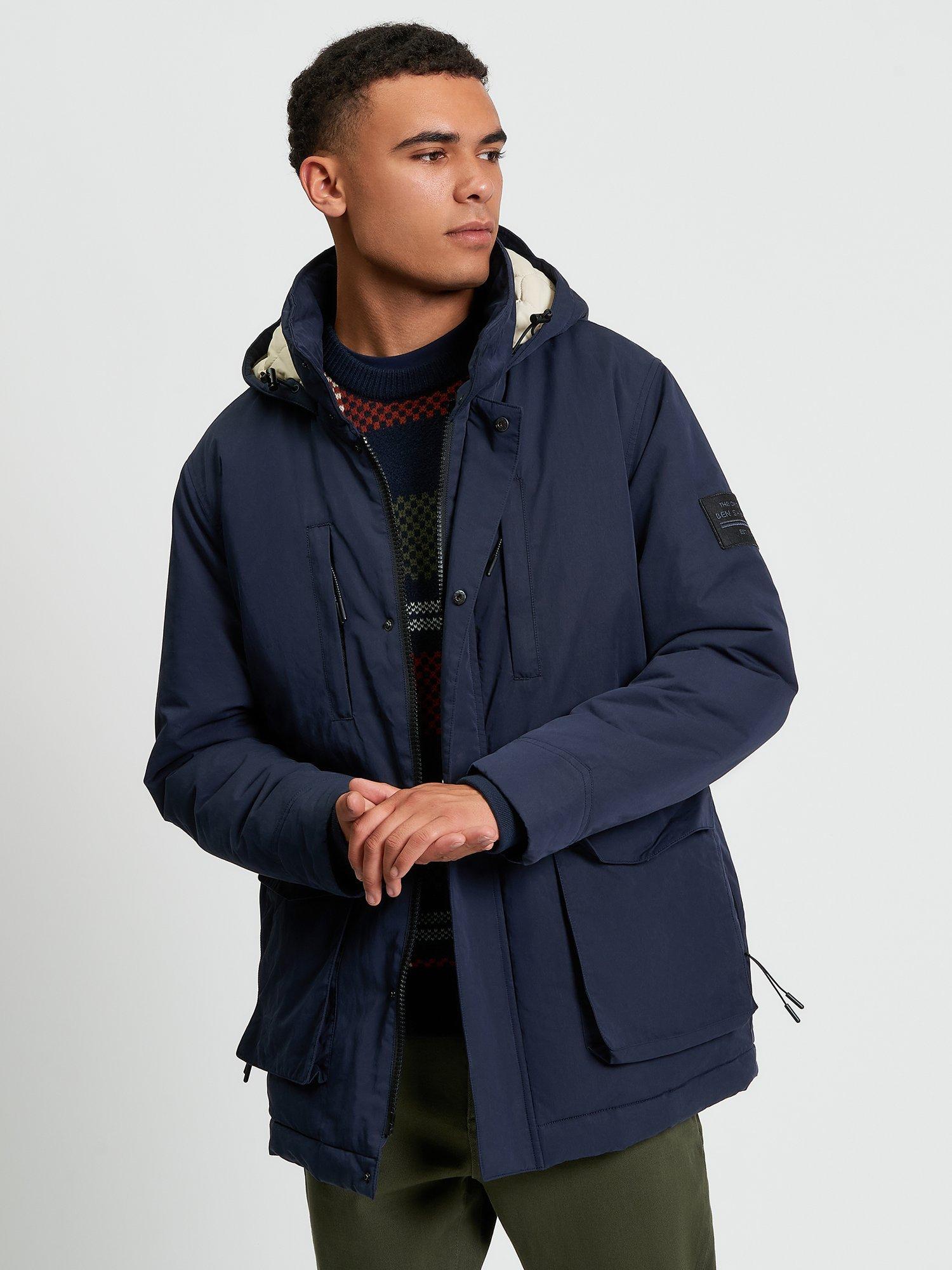Product image 1 of 6, which shows Ben Sherman Heavyweight Parka Jacket, Dark Navy, S