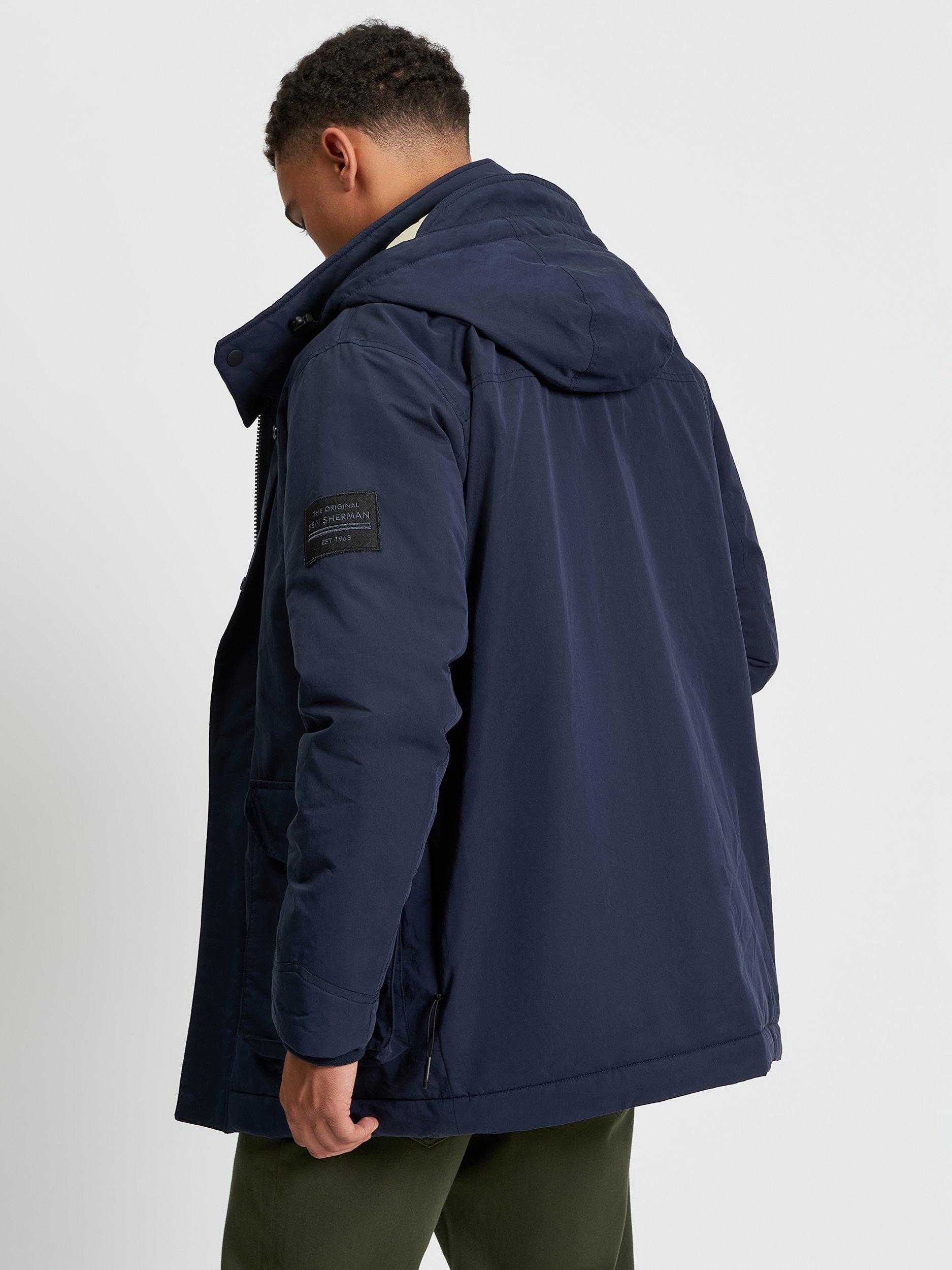 Product image 2 of 6, which shows Ben Sherman Heavyweight Parka Jacket, Dark Navy, S