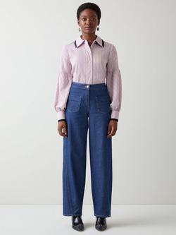 L.K.Bennett Selma Colour Contrast Shirt, Purple, Purple