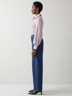 L.K.Bennett Selma Colour Contrast Shirt, Purple - view 2, Purple