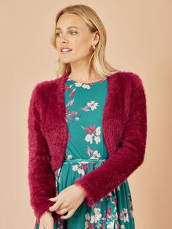 Yumi Eyelash Knit Bolero, Burgundy