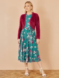 Yumi Eyelash Knit Bolero - view 2, Burgundy