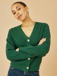 Yumi Stitch Detail Chunky Cardigan, Green
