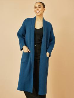 Yumi Knitted Maxi Pocket Cardigan - view 2, Teal