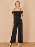 Yumi Sparkle Stretch Wide Leg Jumpsuit, Black