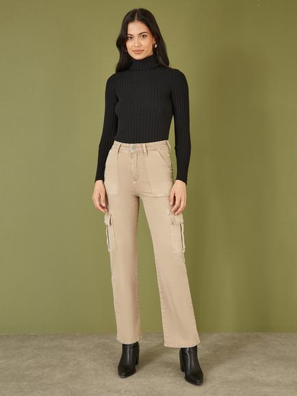Yumi Ribbed Roll Neck Jumper - view 2, Black