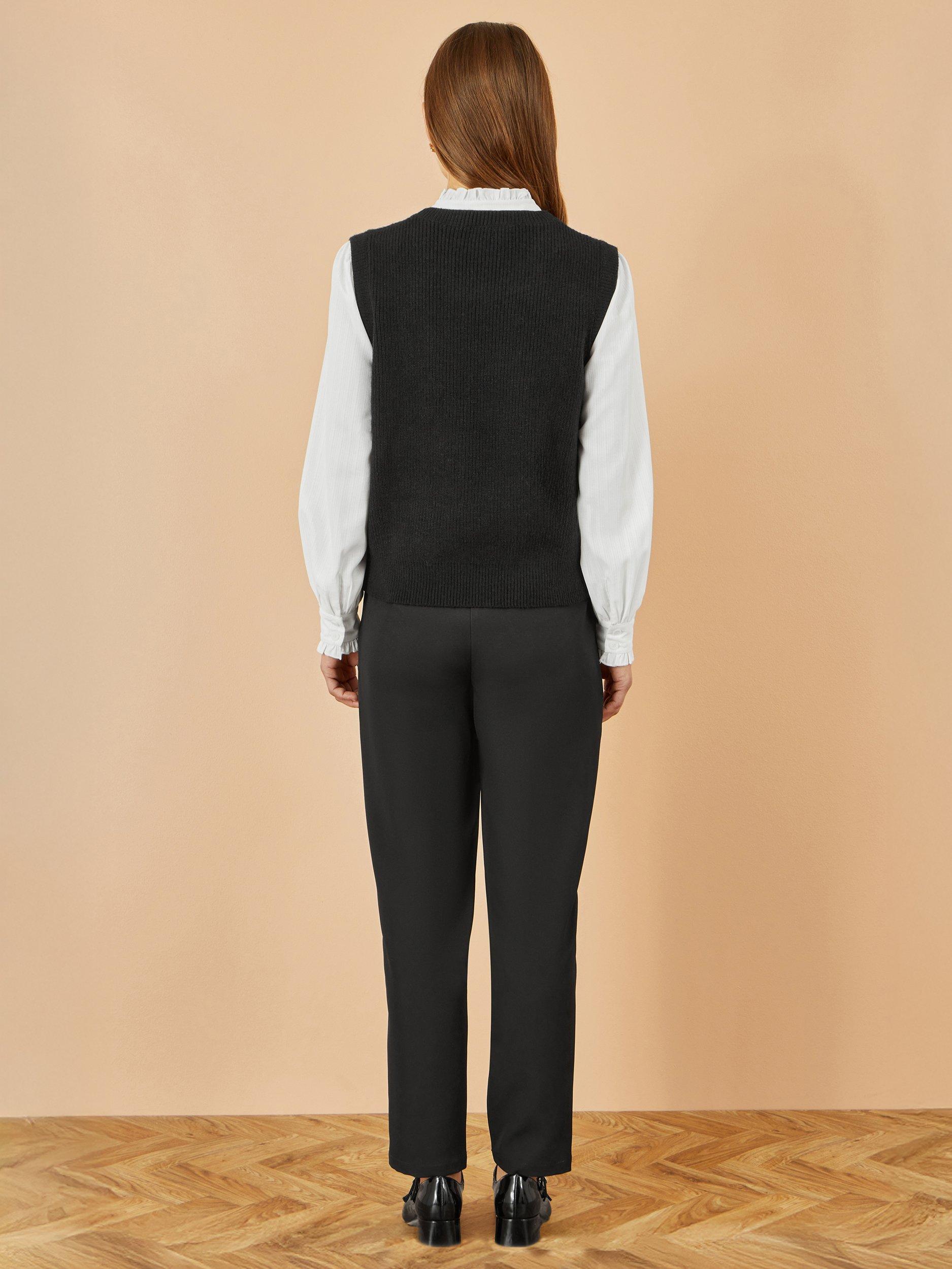 Product image 3 of 3, which shows Yumi Tailored Mid Rise Cigarette Trousers, Black, 8