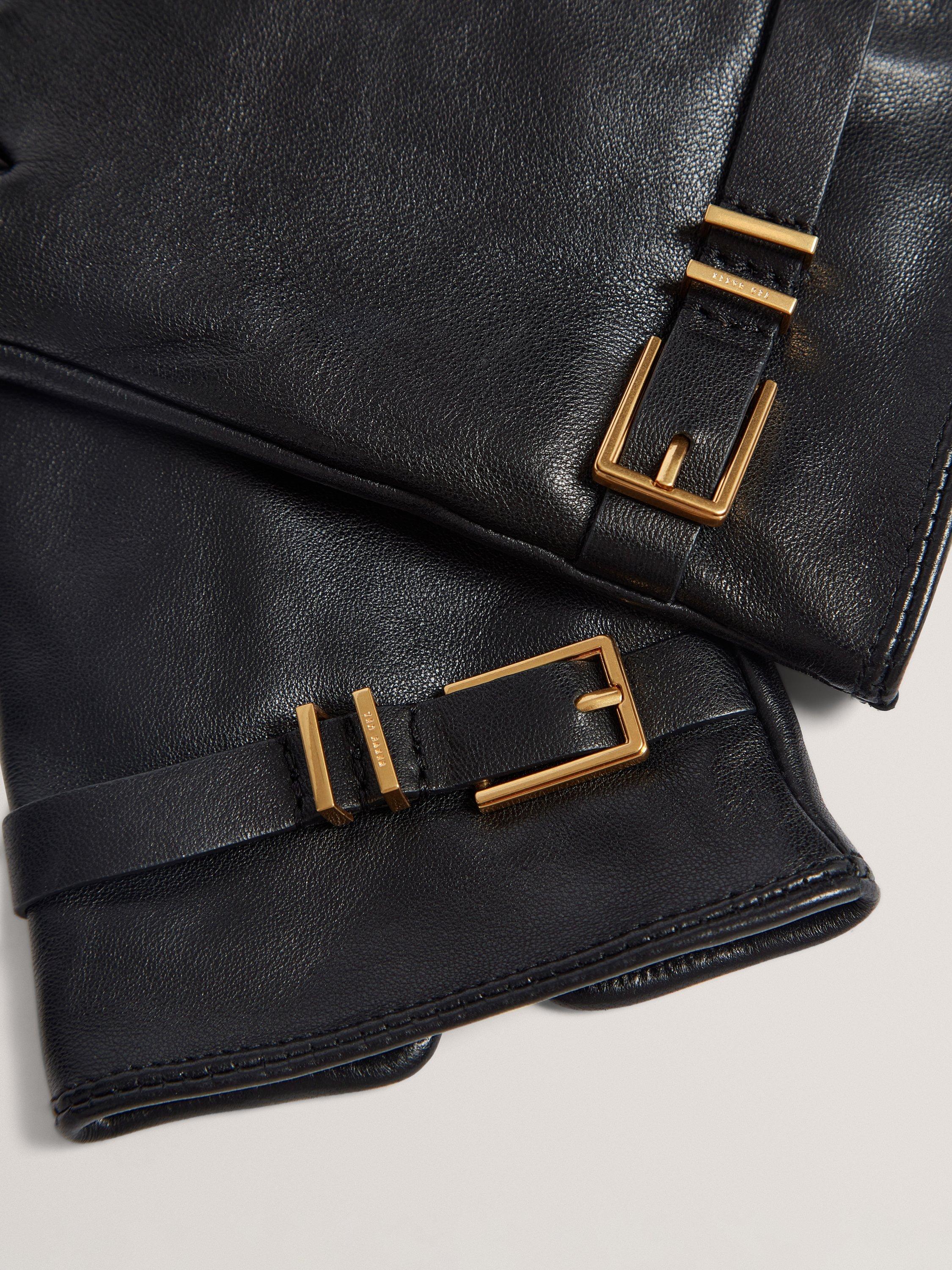Product image 3 of 4, which shows Ted Baker Jilla Leather Gloves, Black, S-M