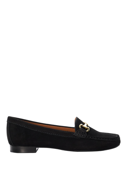 Dune London Glenniee Nubuck Suede Snaffle Trim Loafers, Black