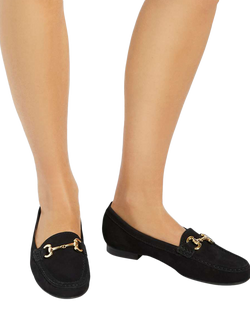 Dune London Glenniee Nubuck Suede Snaffle Trim Loafers - view 2, Black