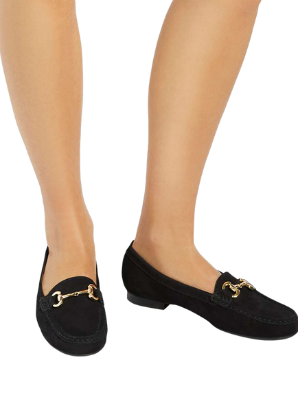 Dune London Glenniee Nubuck Suede Snaffle Trim Loafers - view 2, Black