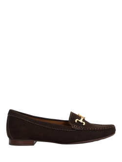Dune London Glenniee Nubuck Suede Snaffle Trim Loafers, Brown
