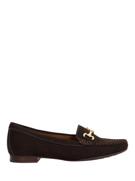 Dune London Glenniee Nubuck Suede Snaffle Trim Loafers, Brown