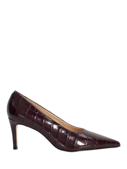 Dune London Aspiring Leather Court Shoes, Burgundy, Burgundy