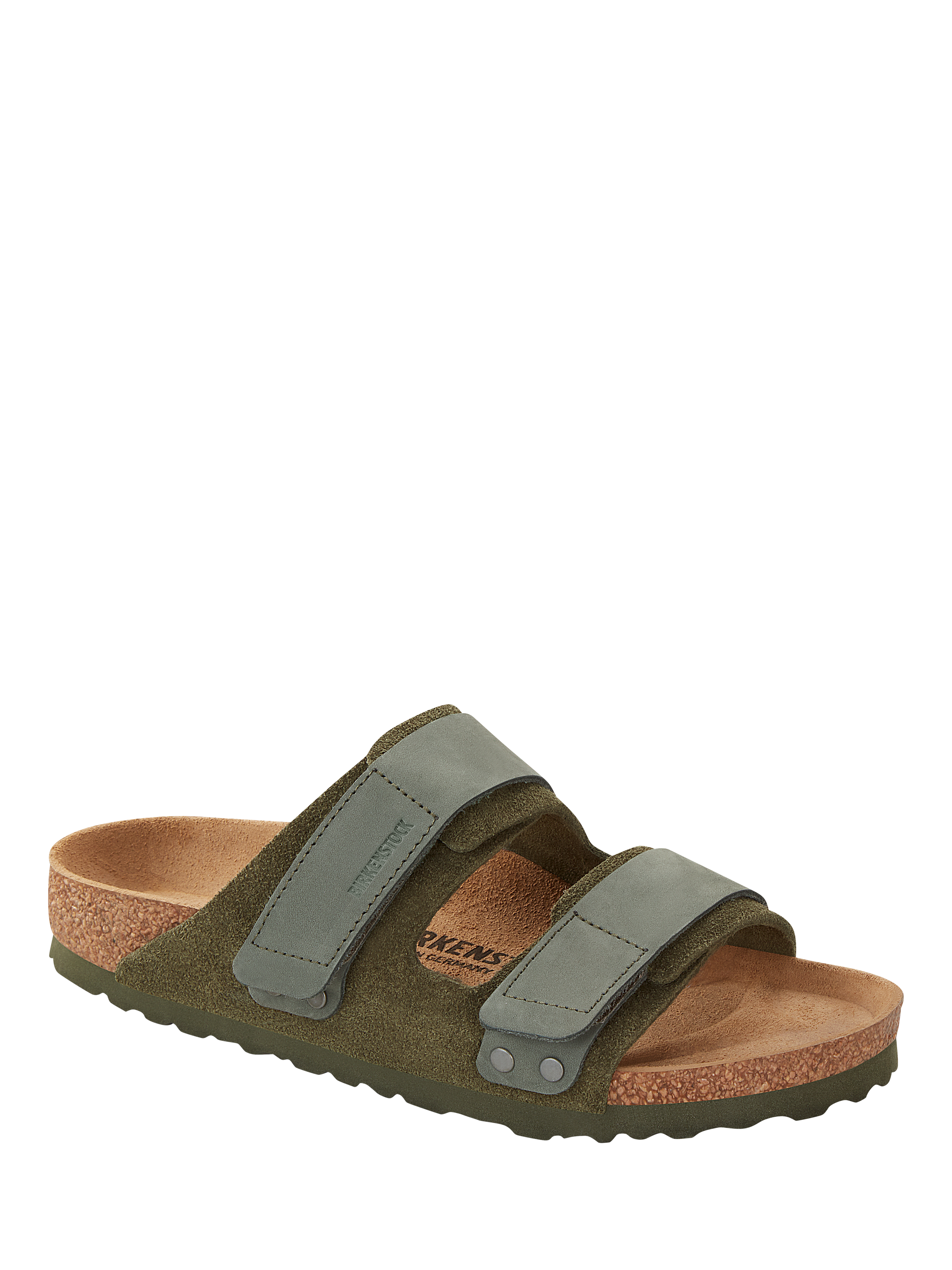 Product image 2 of 3, which shows Birkenstock Uji Suede Sandals, Thyme, 7