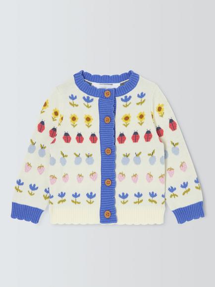 John Lewis Baby Jacquard Cardigan, Multi, Multi