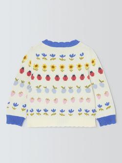 John Lewis Baby Jacquard Cardigan, Multi - view 2, Multi