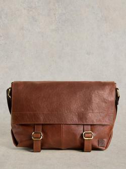White Stuff Teddy Leather Messenger Bag, Mid Tan