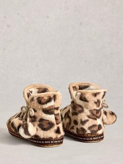 White Stuff Leopard Print Slipper Boots, Natural/Multi - view 2, Natural/Multi