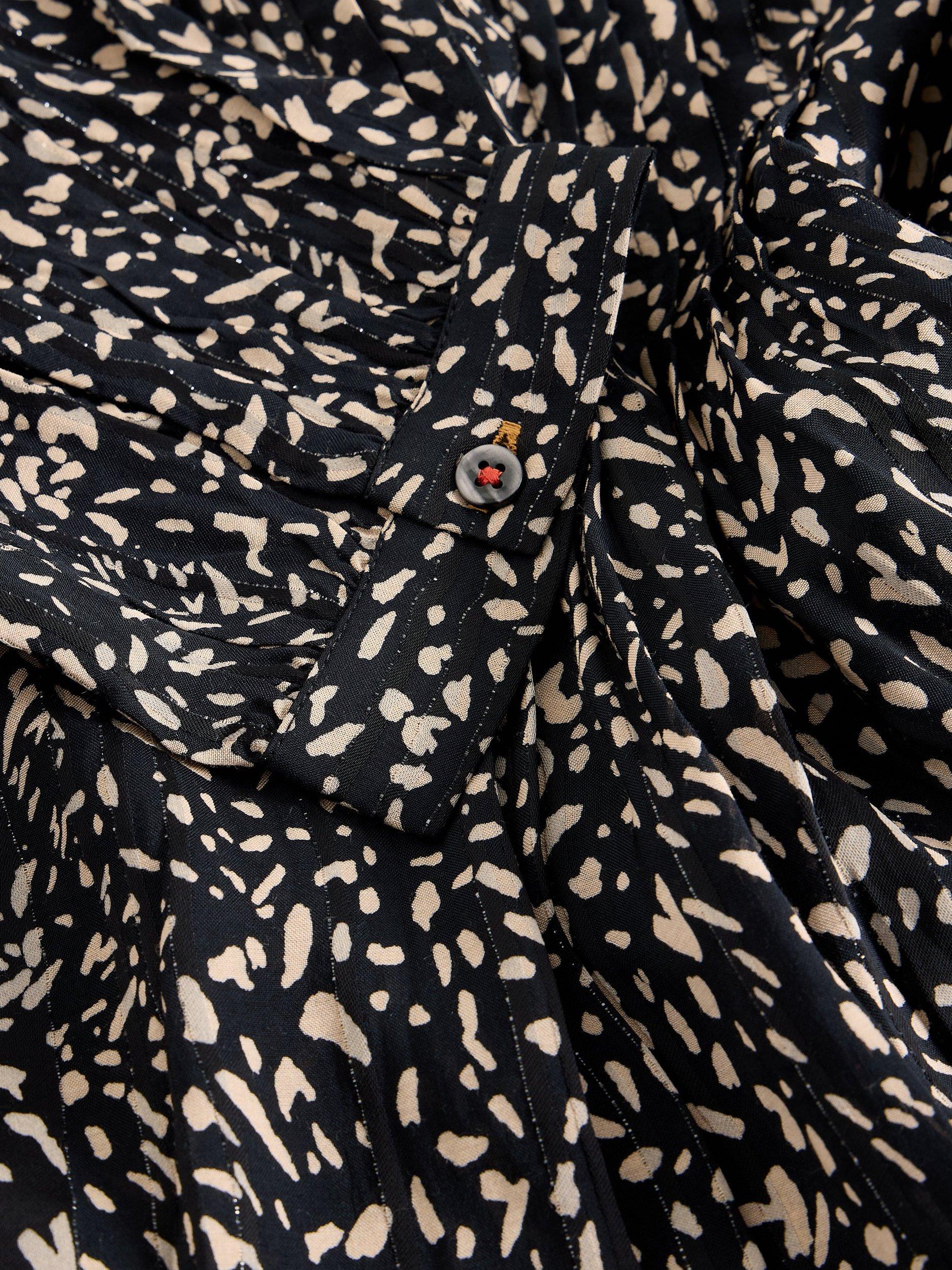 Product image 6 of 6, which shows White Stuff Amelie Abstract Animal Print Top, Black, 6
