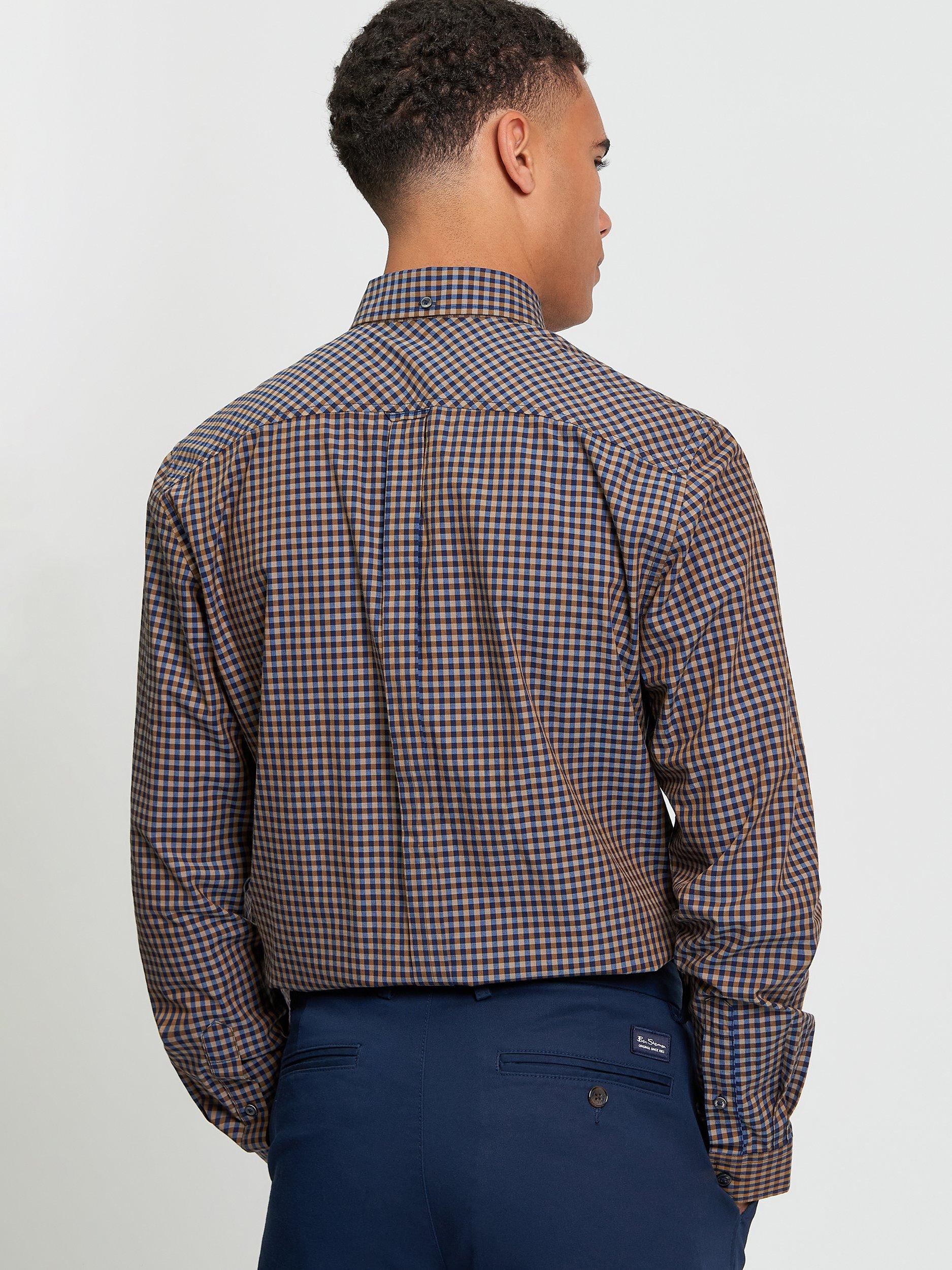 Product image 2 of 5, which shows Ben Sherman Cotton Regular Fit Gingham Check Shirt, Bronze, S