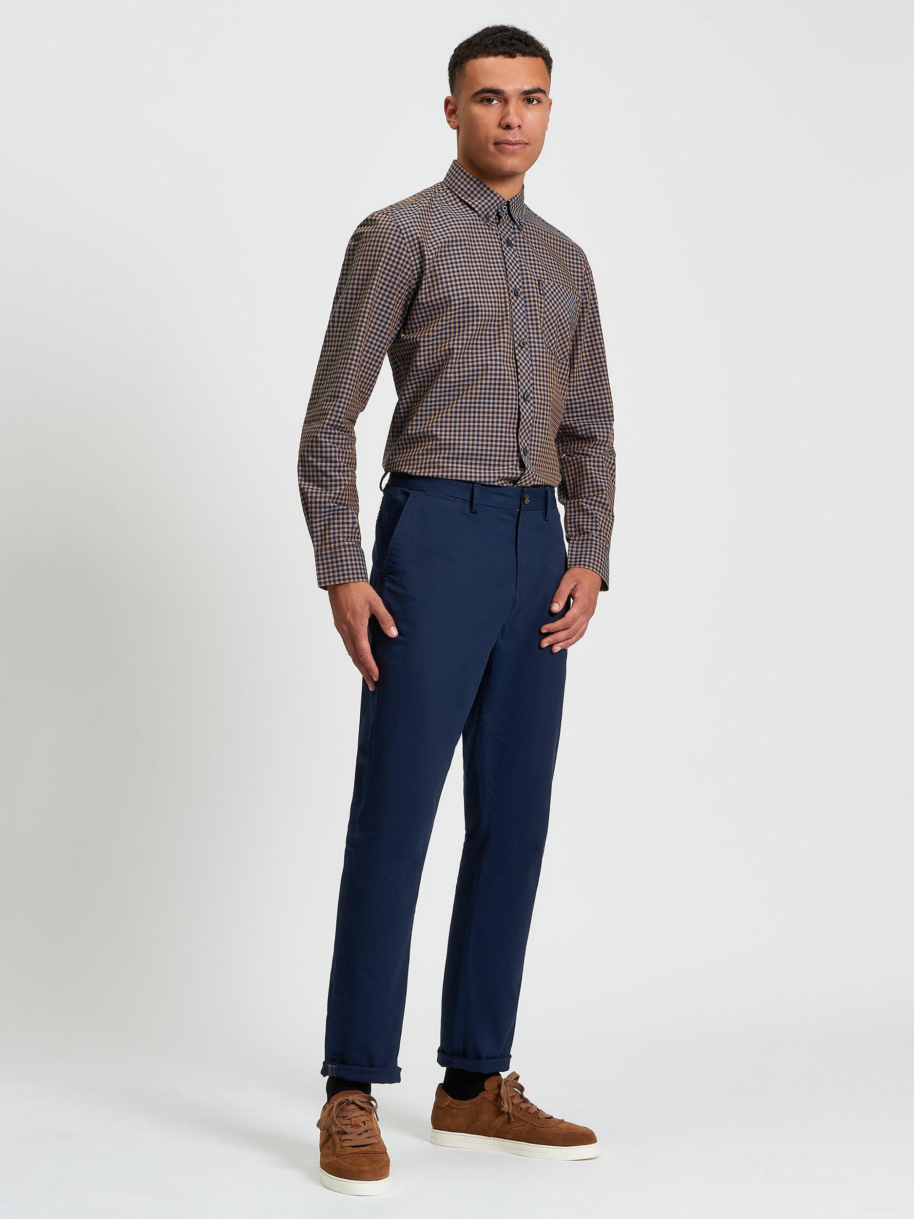 Product image 3 of 5, which shows Ben Sherman Cotton Regular Fit Gingham Check Shirt, Bronze, S