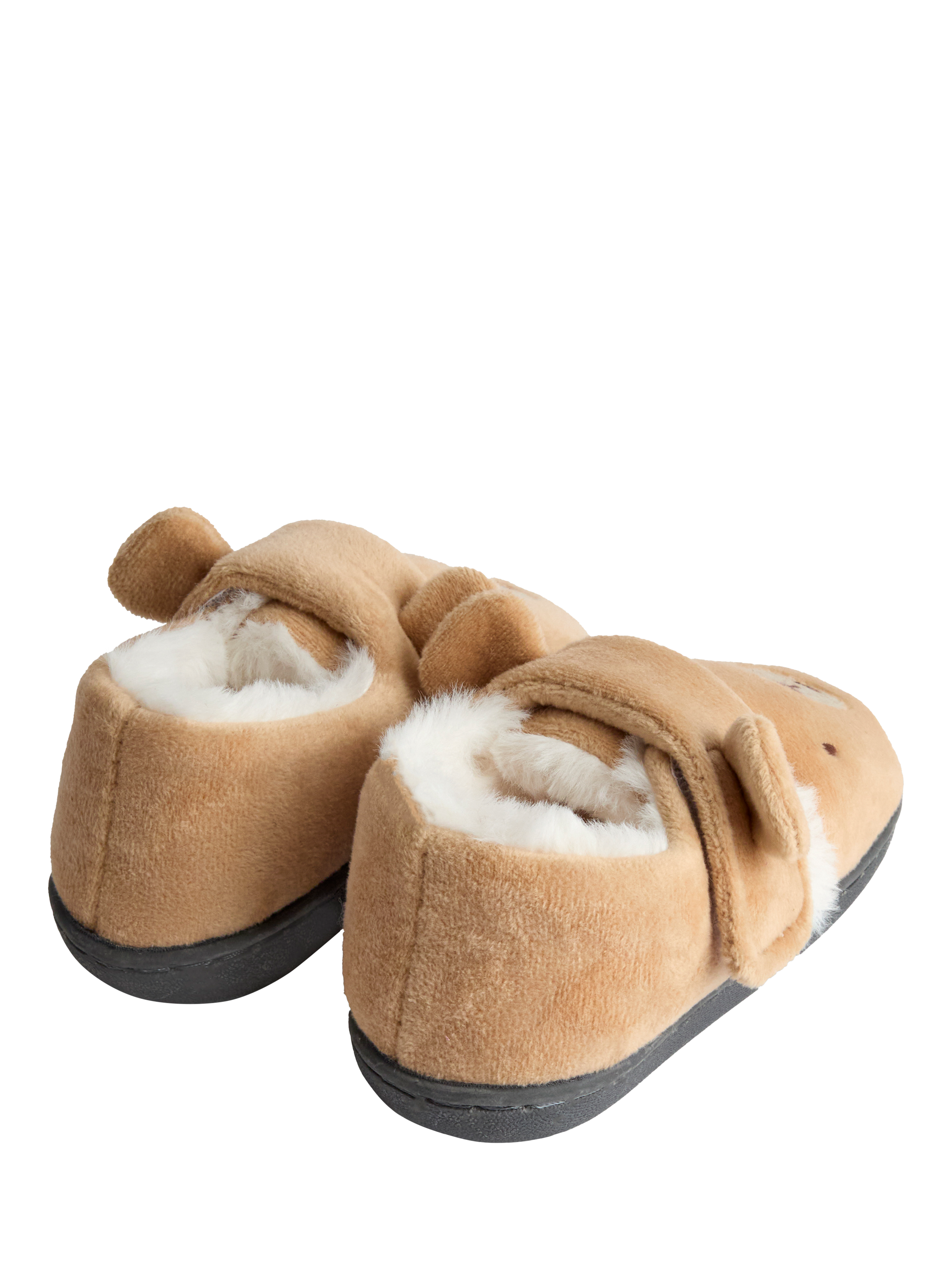 Product image 2 of 4, which shows JoJo Maman Bébé Kids' Bear Slipper Shoes, Brown, EU21