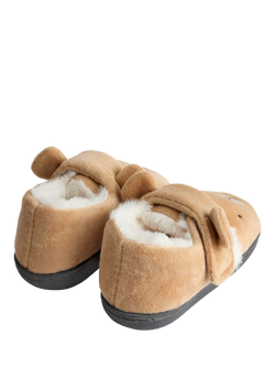 JoJo Maman Bébé Kids' Bear Slipper Shoes, Brown - view 2, Brown