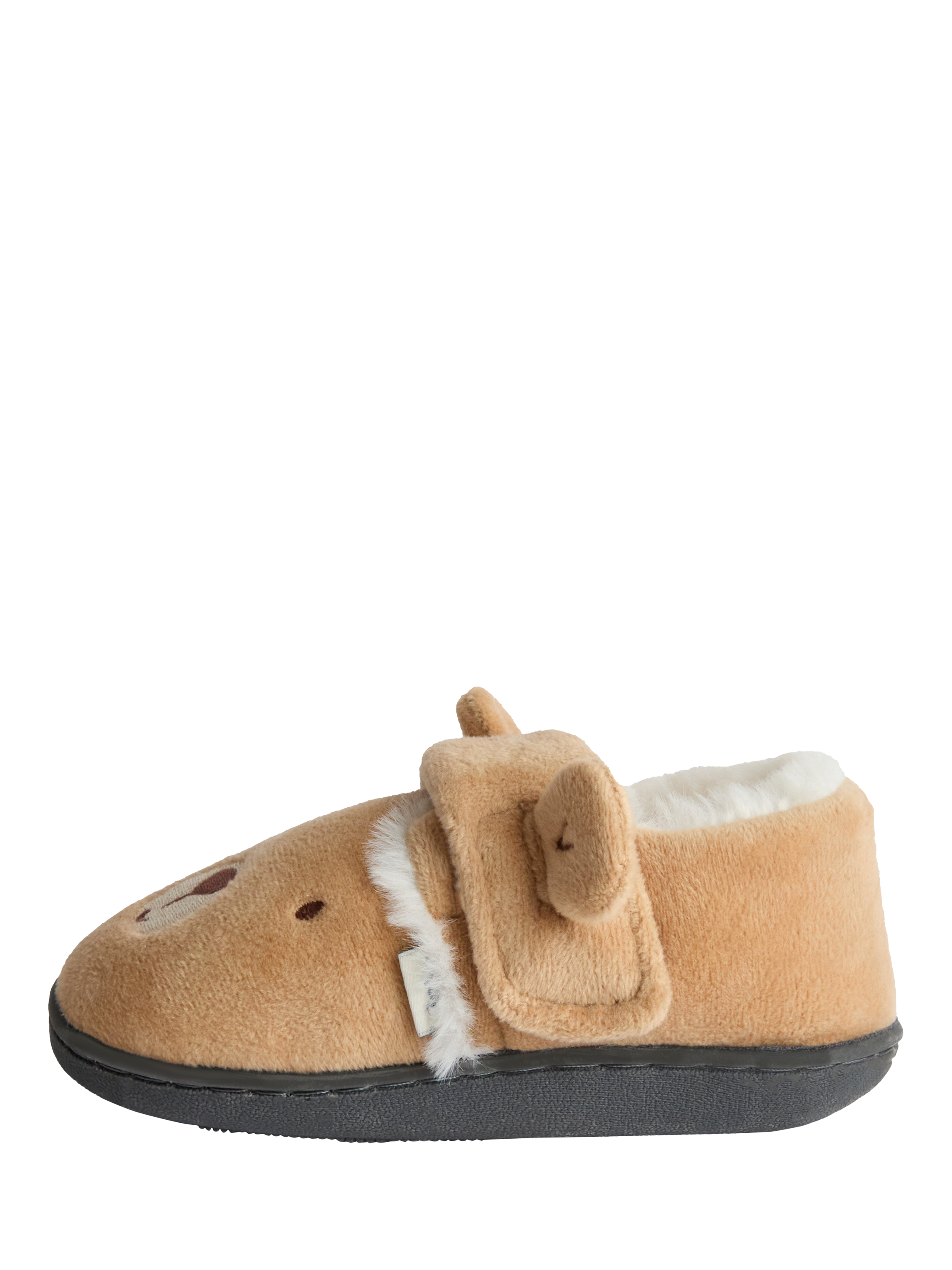 Product image 3 of 4, which shows JoJo Maman Bébé Kids' Bear Slipper Shoes, Brown, EU21