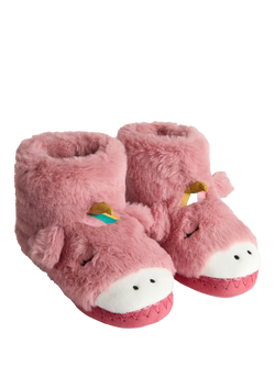 JoJo Maman Bébé Kids' Unicorn Plush Boots, Pink, Pink