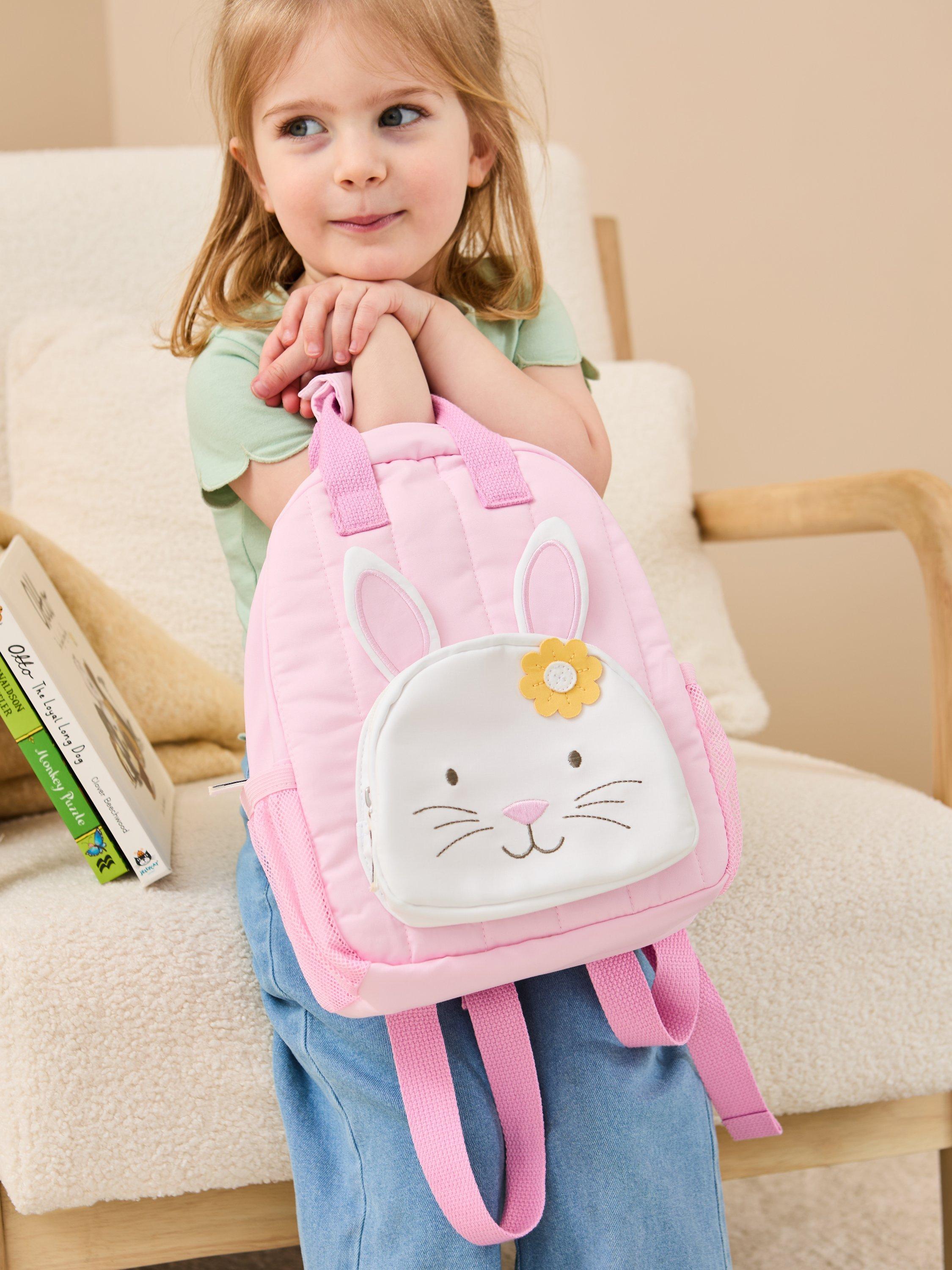 Product image 2 of 5, which shows JoJo Maman Bébé Kids' Bunny Backpack, Pink