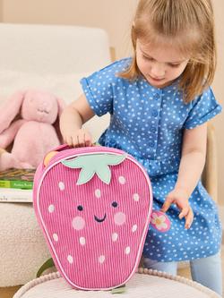 JoJo Maman Bébé Kids' Strawberry Backpack, Pink - view 2, Pink
