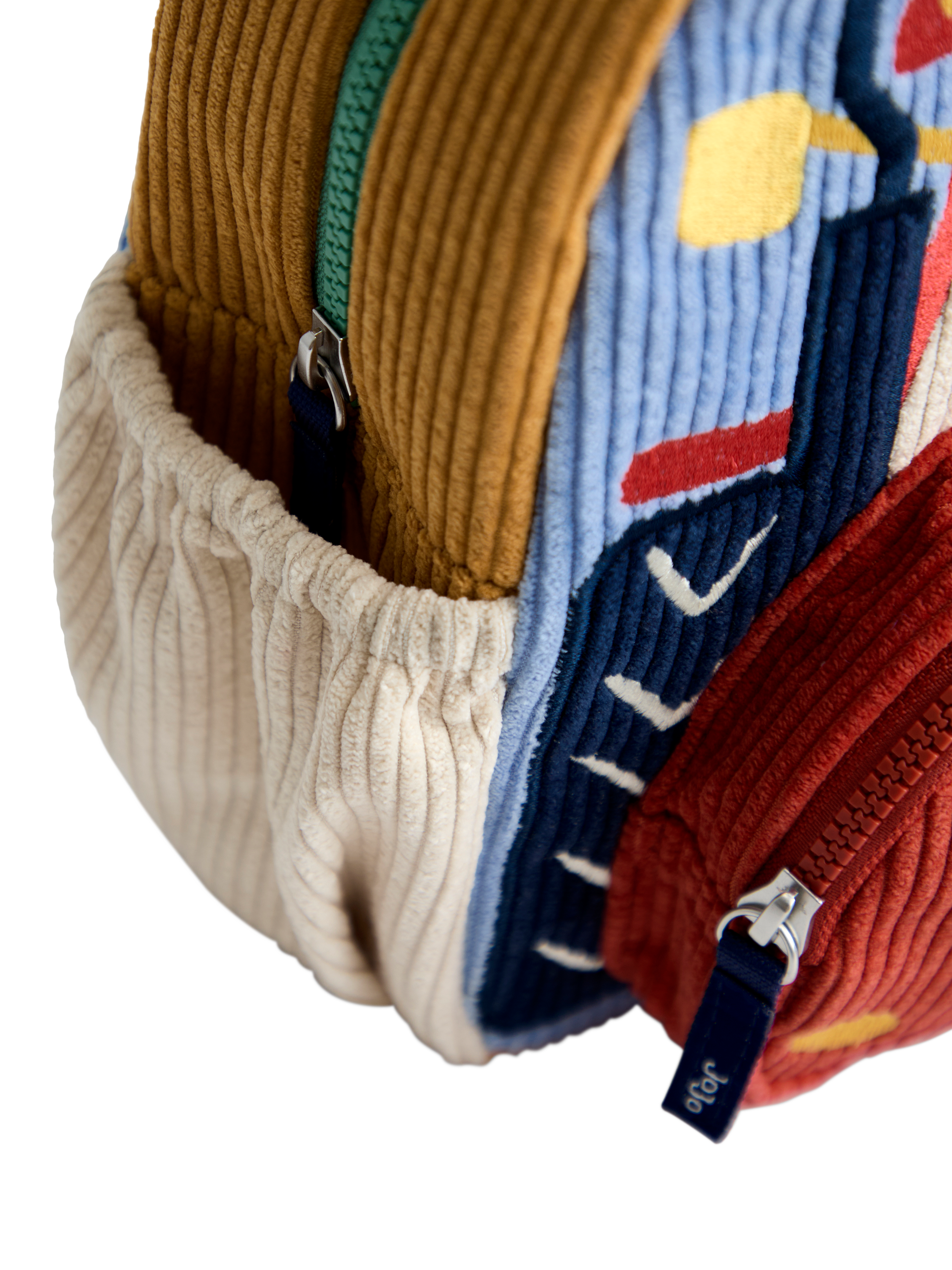 Product image 5 of 6, which shows JoJo Maman Bébé Kids' Corduroy Tractor Backpack, Red