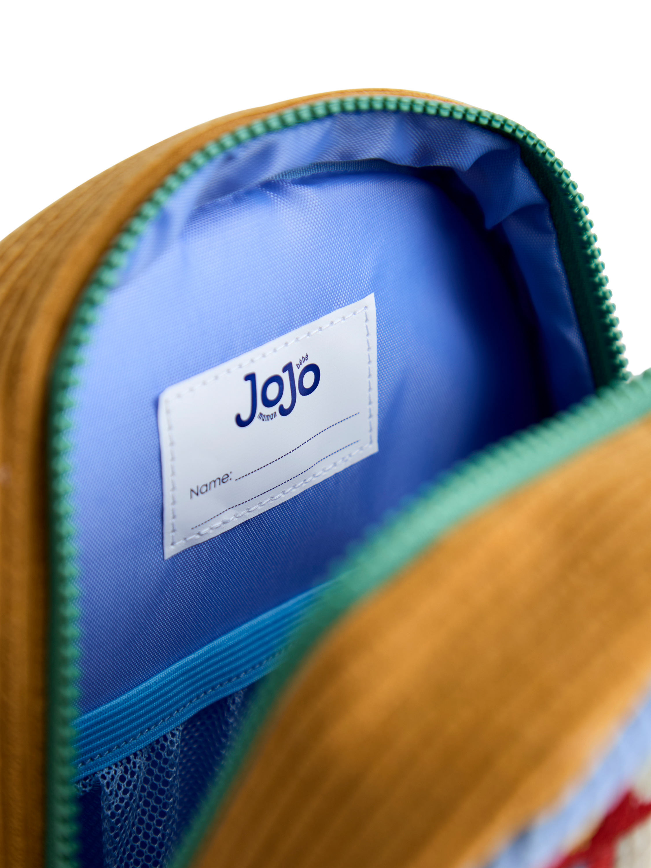 Product image 6 of 6, which shows JoJo Maman Bébé Kids' Corduroy Tractor Backpack, Red