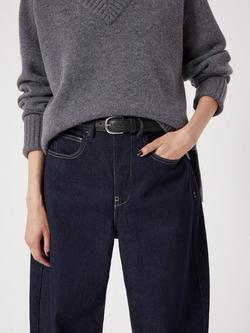 HUSH Polly Leather Belt, Black, Black