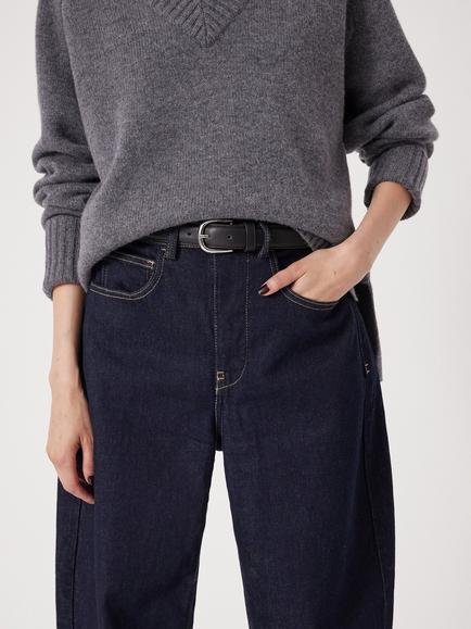 HUSH Polly Leather Belt, Black, Black