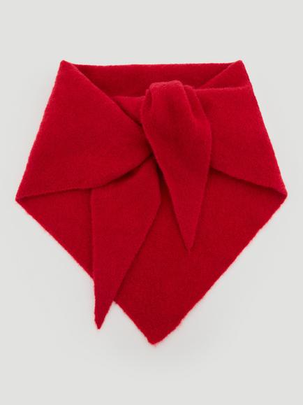 HUSH Knit Wool Triangle Scarf, Ruby Red