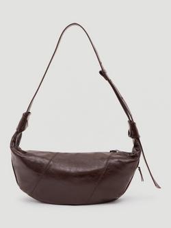 HUSH Leather Crescent Boho Bag, Chocolate