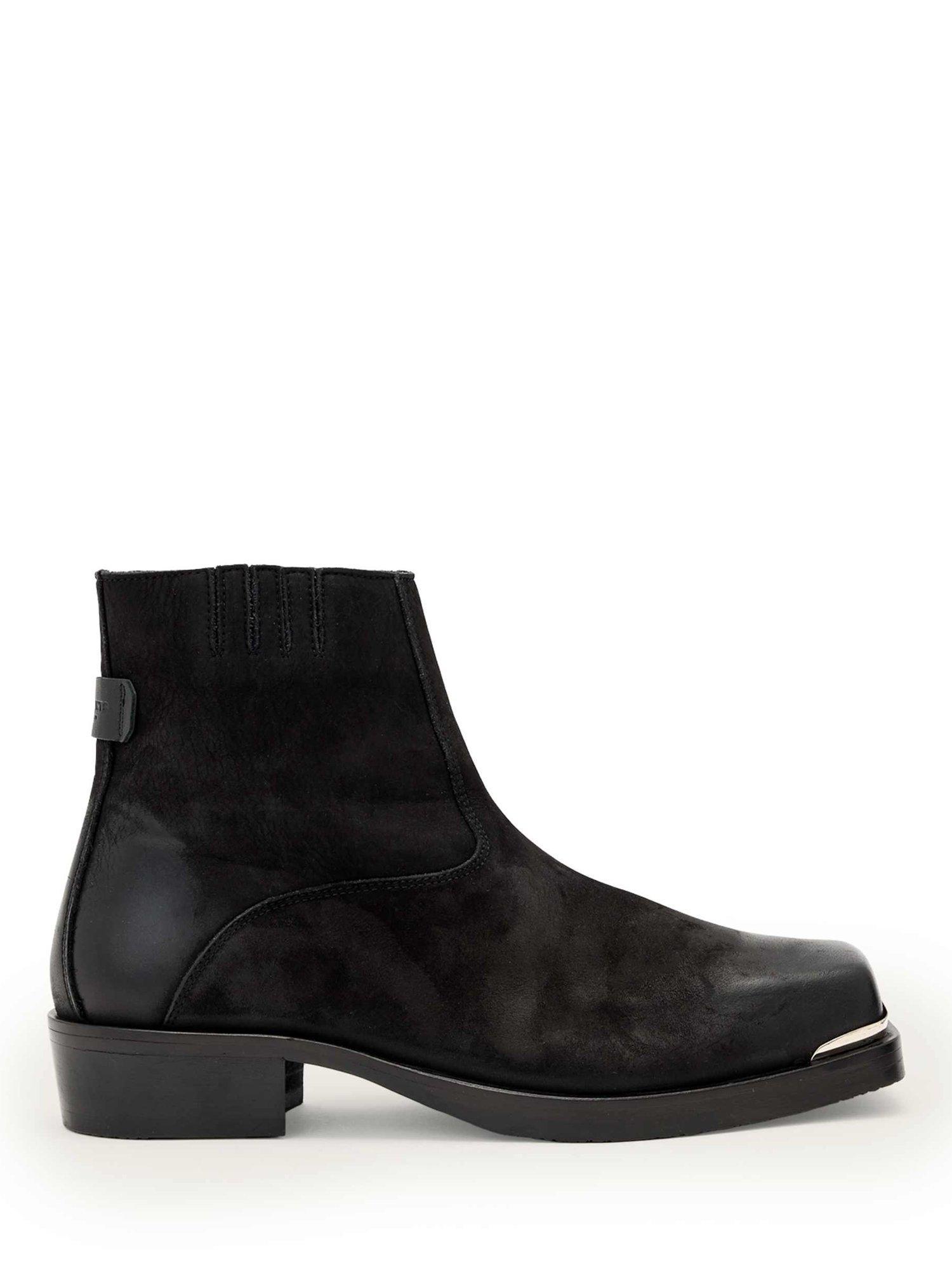 AllSaints Orla Leather Zip-Up Toe Cap Boots, Black