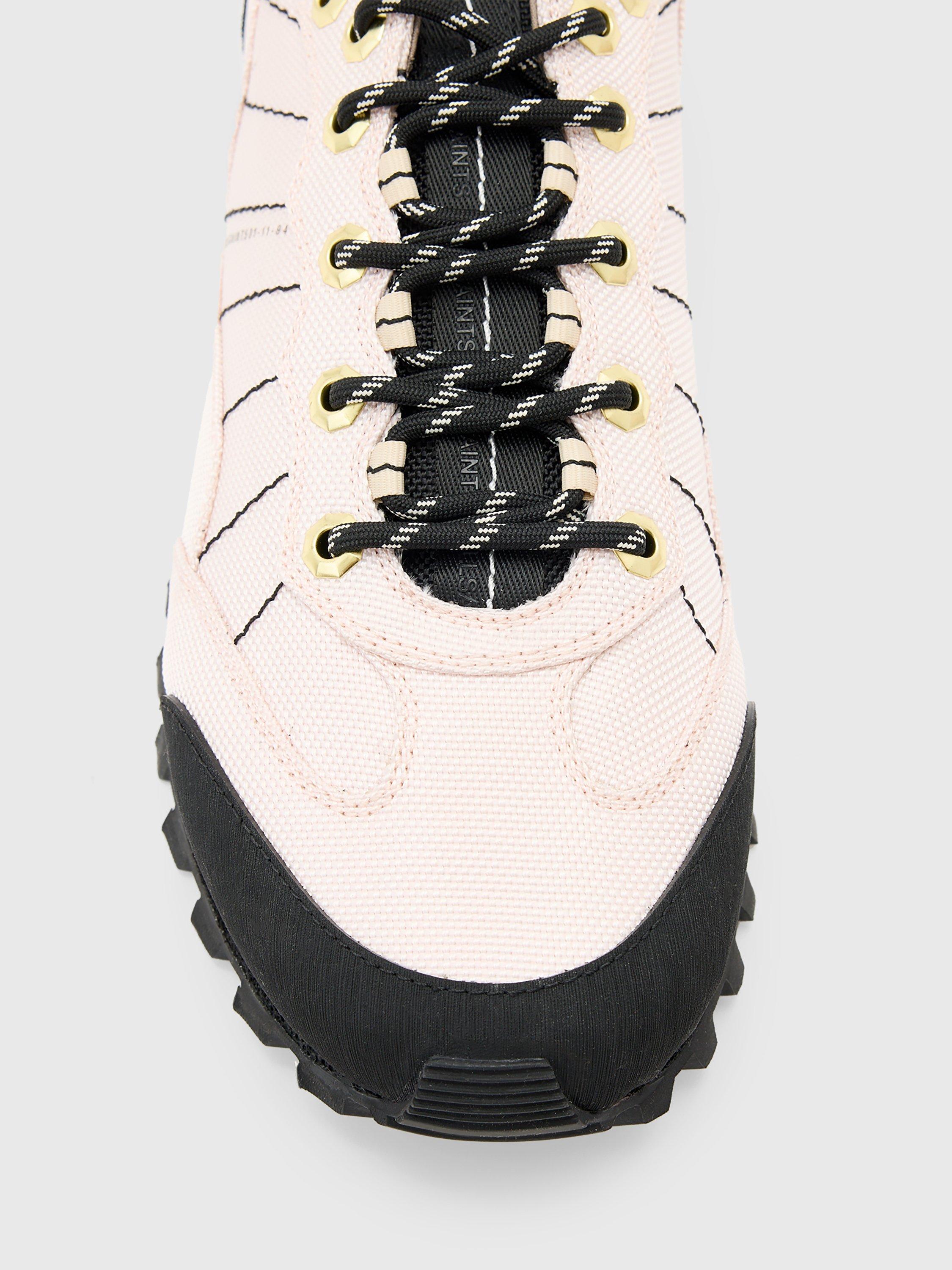 Product image 3 of 6, which shows AllSaints Nevis Suede Blend Trainers, Blush White/Black, EU45