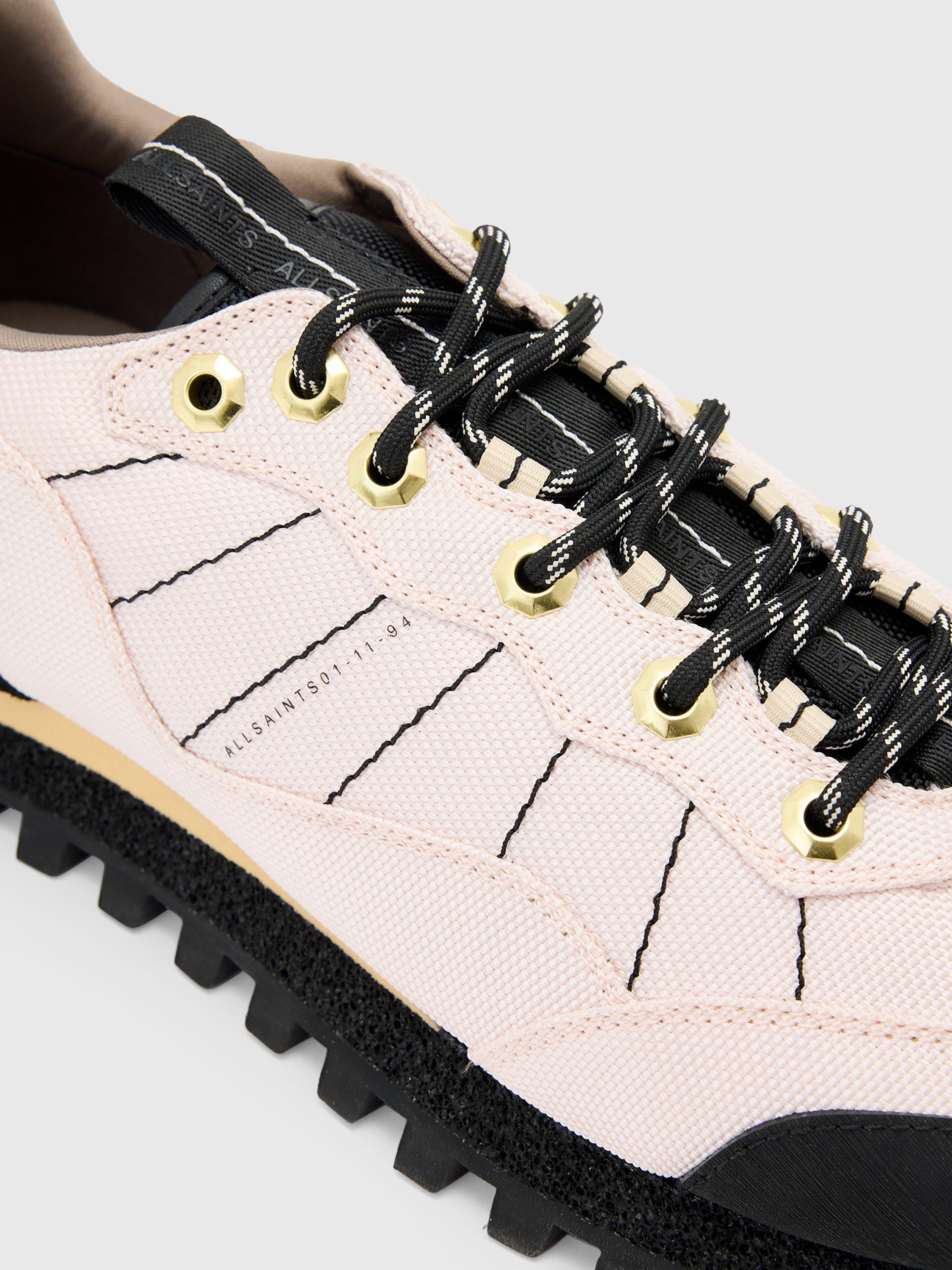 Product image 5 of 6, which shows AllSaints Nevis Suede Blend Trainers, Blush White/Black, EU45
