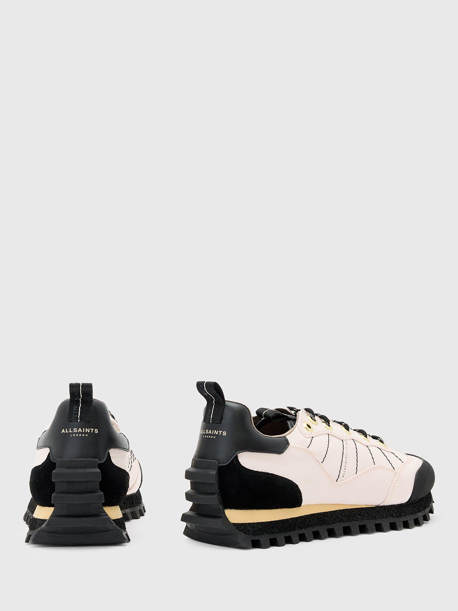 Product image 6 of 6, which shows AllSaints Nevis Suede Blend Trainers, Blush White/Black, EU45