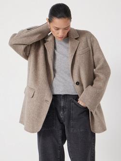 HUSH Wool Single Breasted Blazer, Oatmeal Marl